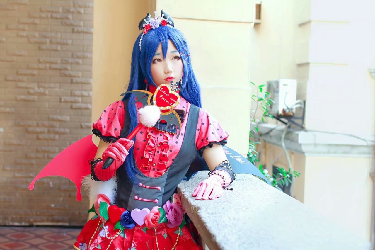 lovelive园田海未cosplay小恶魔要来偷走你的心哟