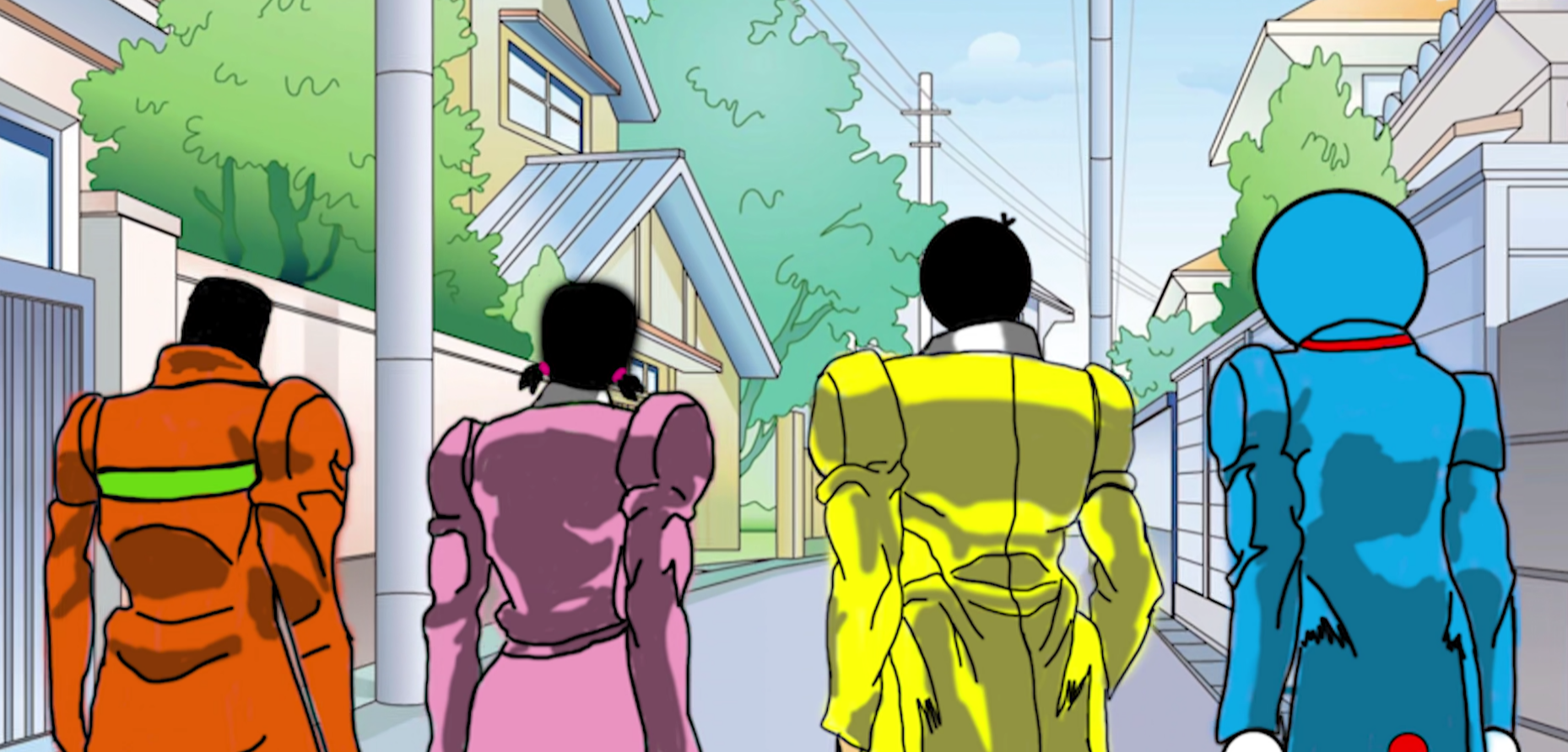 哆啦a梦全员jojo化,胖虎变成男神小夫丑爆