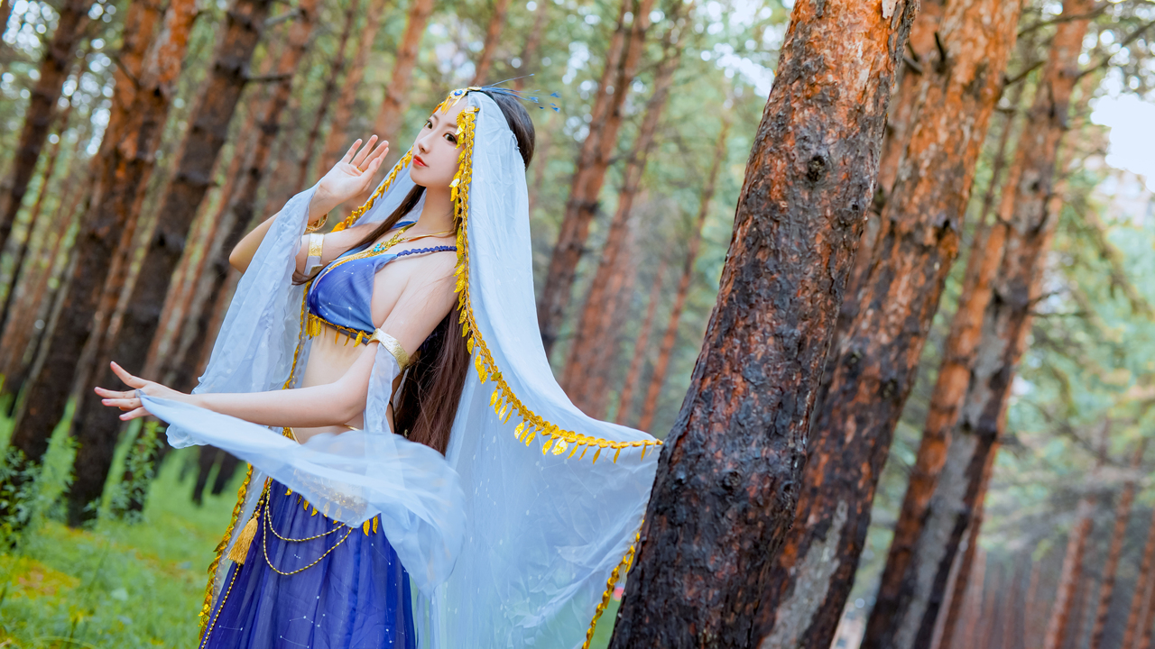 羽衣曲 蓝凤冠鸠拟人cosplay