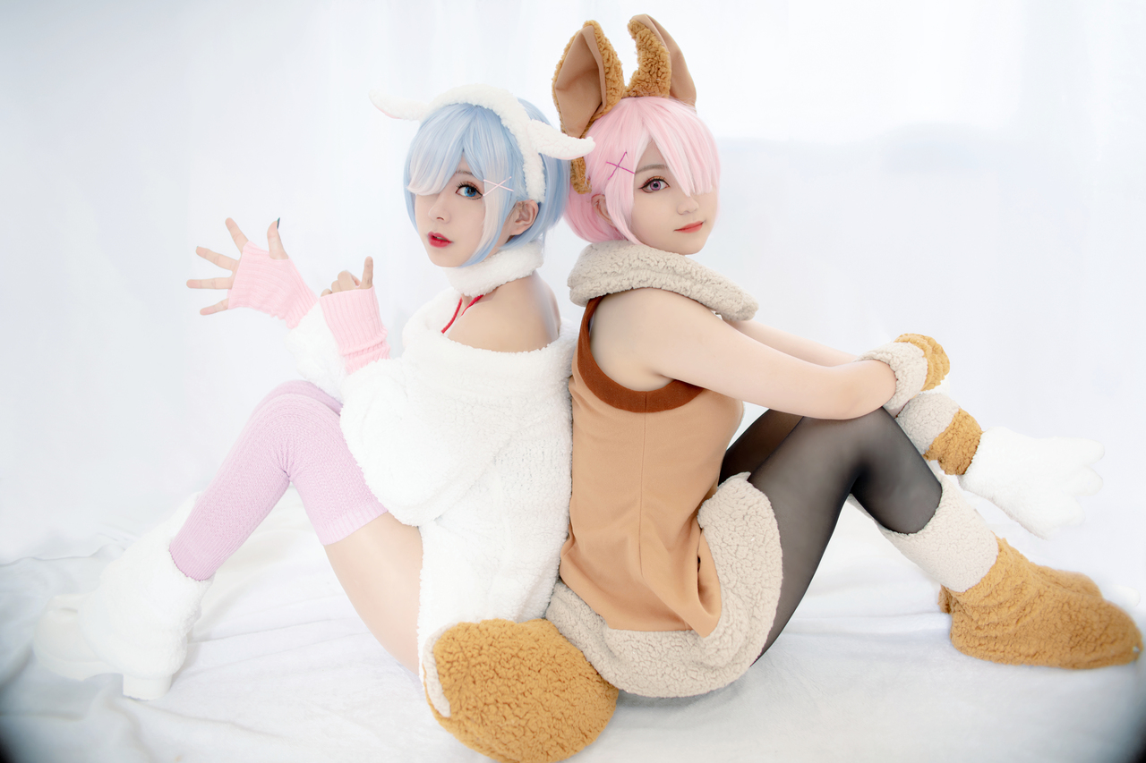 角色名:蕾姆  cn:柚柚酱 角色名:拉姆  cn:嬷嬷 拉姆蕾姆变成了狼和羊